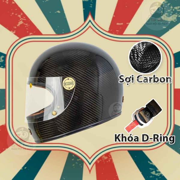 Mũ fullface carbon Bulldog Clasico 2 - Nón Carbon classic mới năm 2022
