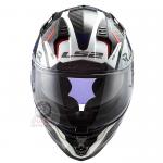 LS2 Challenger FF327 Carbon Alloy White Blue Helmet - Top LS2 Helmet