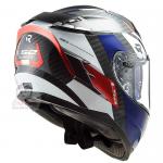 LS2 Challenger FF327 Carbon Alloy White Blue Helmet - Top LS2 Helmet