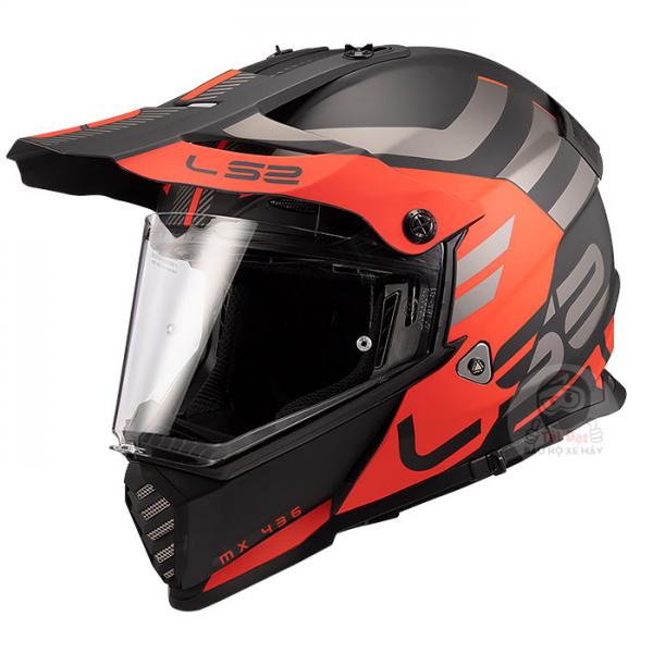 LS2 Pioneer Evo Adventurer Black Orange MX436 Helmet