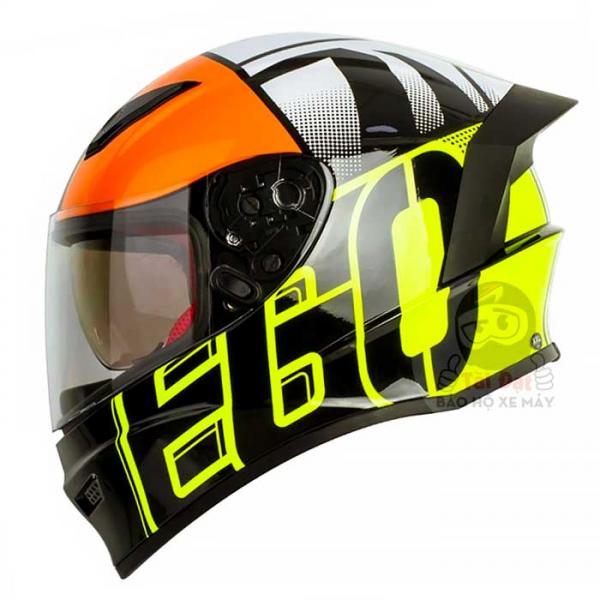 EGO E8 SV Orange Yellow Helmet - Fullface Double Visor Helmet